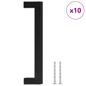 Möbelgriffe 10 Stk. Schwarz 160 mm Edelstahl