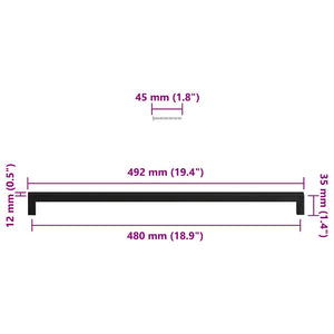 Möbelgriffe 5 Stk. Schwarz 480 mm Edelstahl