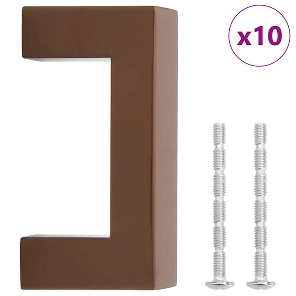 Möbelgriffe 10 Stk. Bronzen 64 mm Edelstahl