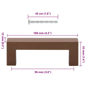 Möbelgriffe 10 Stk. Bronzen 96 mm Edelstahl