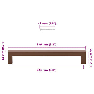 Möbelgriffe 5 Stk. Bronzen 224 mm Edelstahl