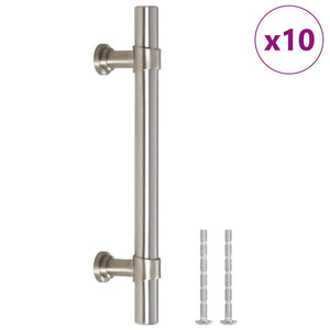 Möbelgriffe 10 Stk. Silbern 96 mm Edelstahl