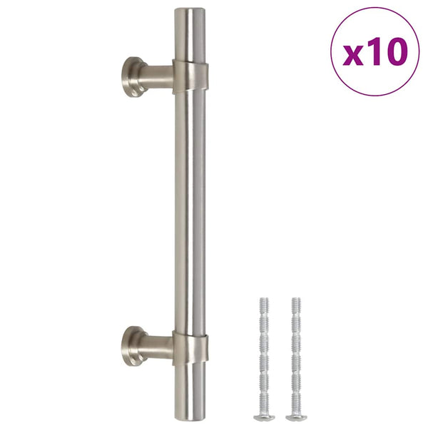 Möbelgriffe 10 Stk. Silbern 96 mm Edelstahl