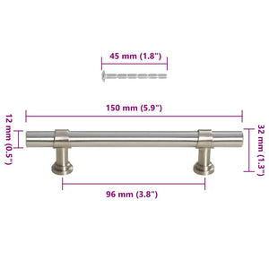 Möbelgriffe 10 Stk. Silbern 96 mm Edelstahl
