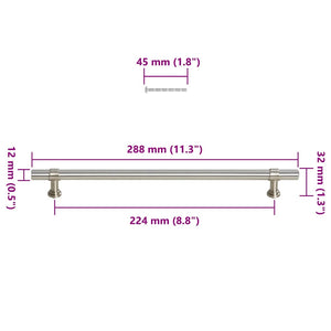 Möbelgriffe 5 Stk. Silbern 224 mm Edelstahl