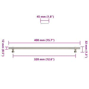 Möbelgriffe 5 Stk. Silbern 320 mm Edelstahl