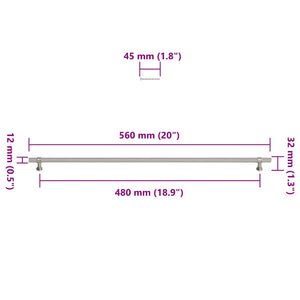 Möbelgriffe 5 Stk. Silbern 480 mm Edelstahl