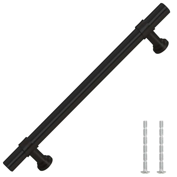 vidaXL Poignées de meubles 10 pcs Noir 128 mm Acier inoxydable