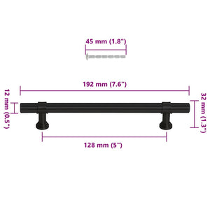 vidaXL Poignées de meubles 10 pcs Noir 128 mm Acier inoxydable