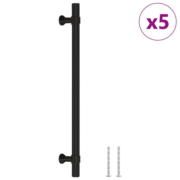 Möbelgriffe 5 Stk. Schwarz 192 mm Edelstahl