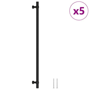 vidaXL Poignées de meuble 5 pcs Noir 320 mm Acier inoxydable