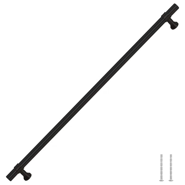 vidaXL Poignées de meuble 5 pcs Noir 320 mm Acier inoxydable
