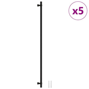 Möbelgriffe 5 Stk. Schwarz 480 mm Edelstahl