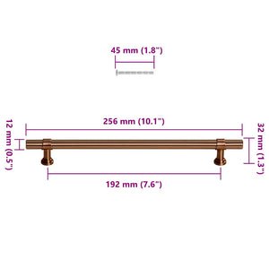 Möbelgriffe 5 Stk. Bronzen 192 mm Edelstahl