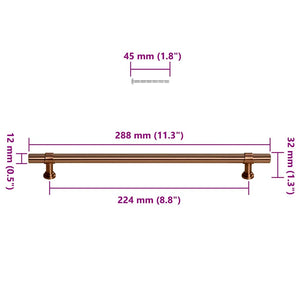 Möbelgriffe 5 Stk. Bronzen 224 mm Edelstahl