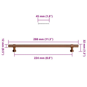 Möbelgriffe 5 Stk. Bronzen 480 mm Edelstahl