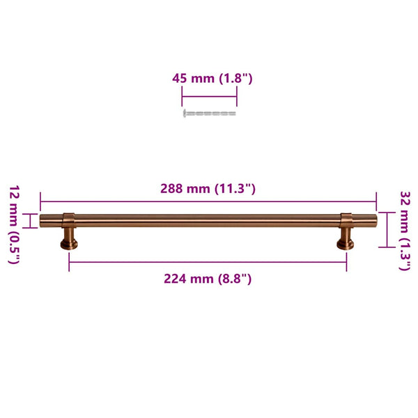 Möbelgriffe 5 Stk. Bronzen 480 mm Edelstahl