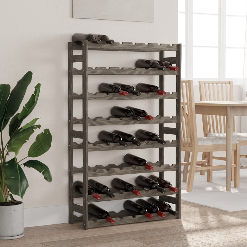 Weinregal für 56 Flaschen, Kiefer Grau