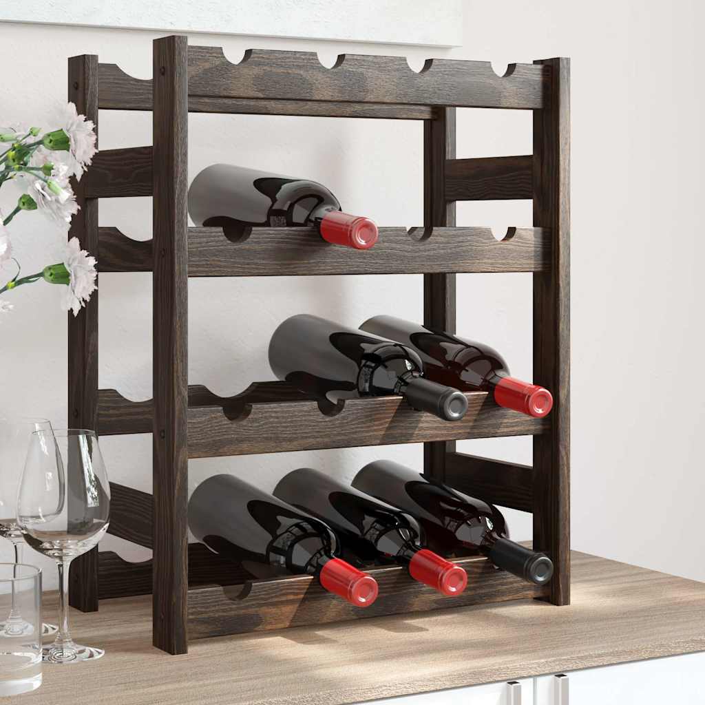 Weinregal für 16 Flaschen, Kiefer, Schwarz