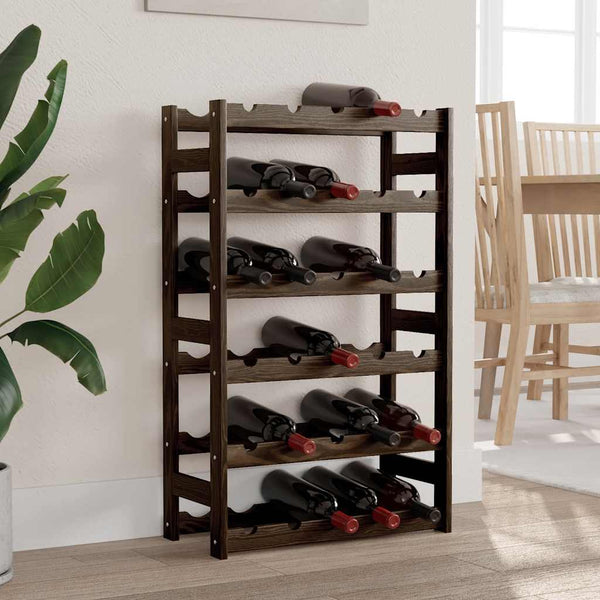 vidaXL Casier à vin 30 bouteilles Noir Bois de pin massif