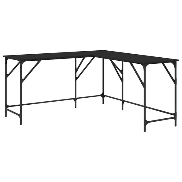 Schwarzer L-Form Schreibtisch 149x149 cm