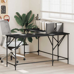 Schwarzer L-Form Schreibtisch 149x149 cm