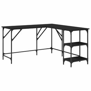 Schwarzer Schreibtisch 139x139 cm Eckschreibtisch