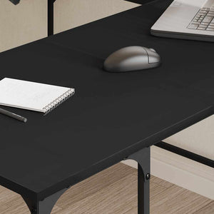 Schwarzer Schreibtisch 139x139 cm Eckschreibtisch