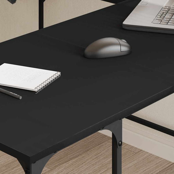 Schwarzer Schreibtisch 139x139 cm Eckschreibtisch