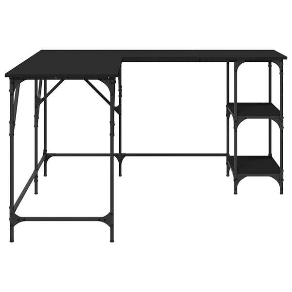 Schwarzer Schreibtisch 139x139 cm Eckschreibtisch