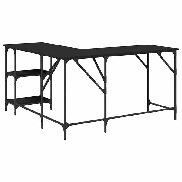 Schwarzer Schreibtisch 139x139 cm Eckschreibtisch