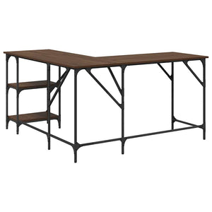 Schreibtisch Braun Eichenoptik 139x139 cm