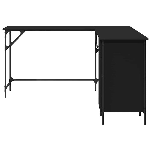 Schreibtisch Schwarz L-Form 141 cm