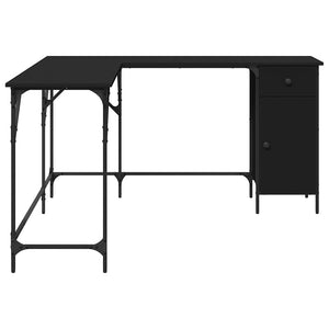 Schreibtisch Schwarz L-Form 141 cm
