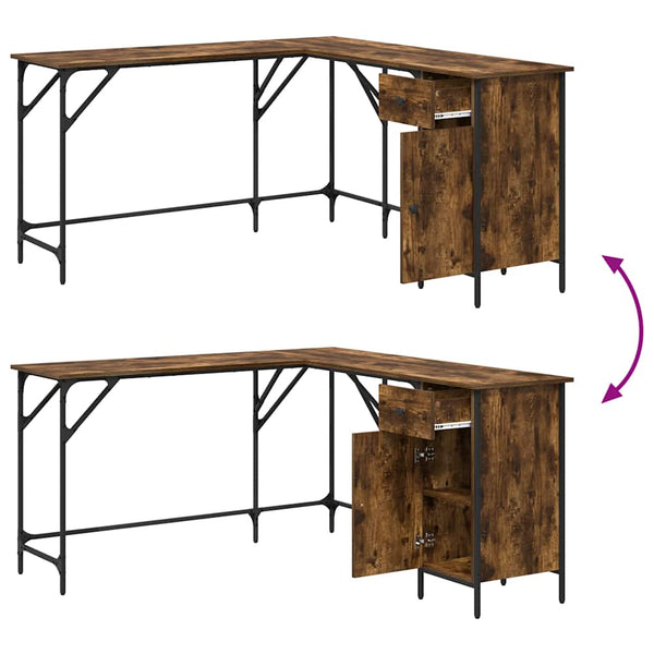 Schreibtisch Räuchereiche L-Form 141x141 cm