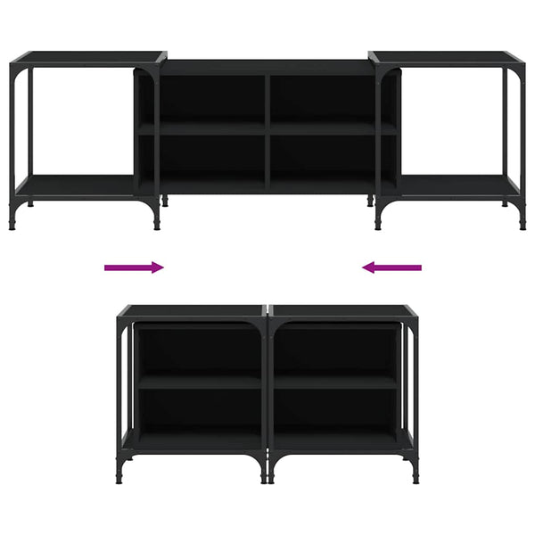 Schwarzer TV-Schrank 153 cm