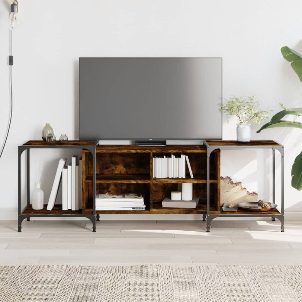 Meuble TV vidaXL chêne fumé 153x37x50 cm aggloméré