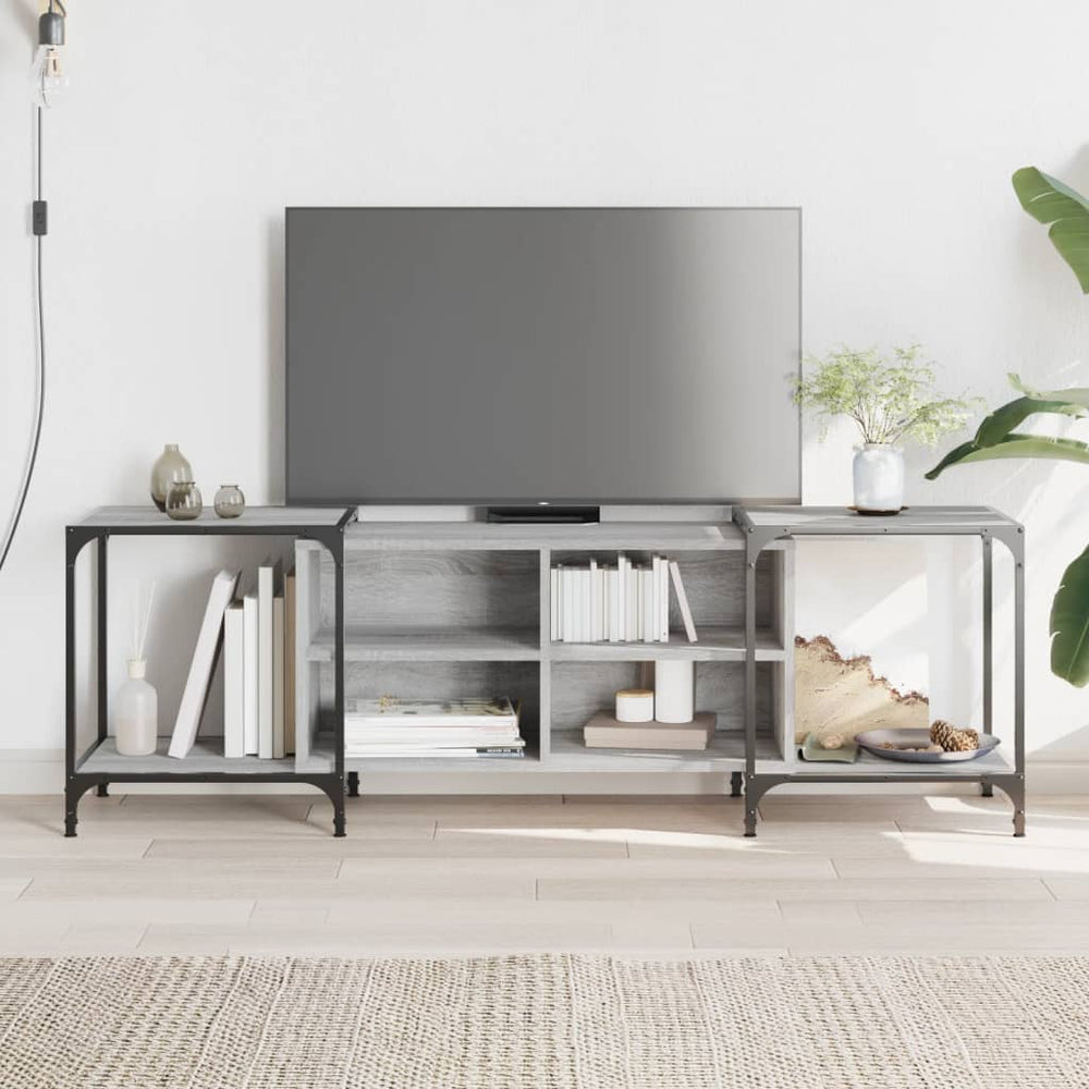 vidaXL Meuble TV gris sonoma 153x37x50 cm Aggloméré