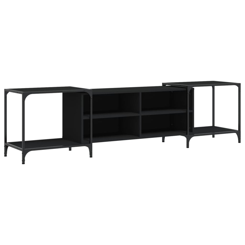 vidaXL TV Cabinet Black 203x37x50 cm Engineered Wood
