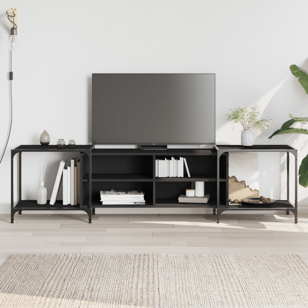 Schwarzer TV-Schrank 203 cm