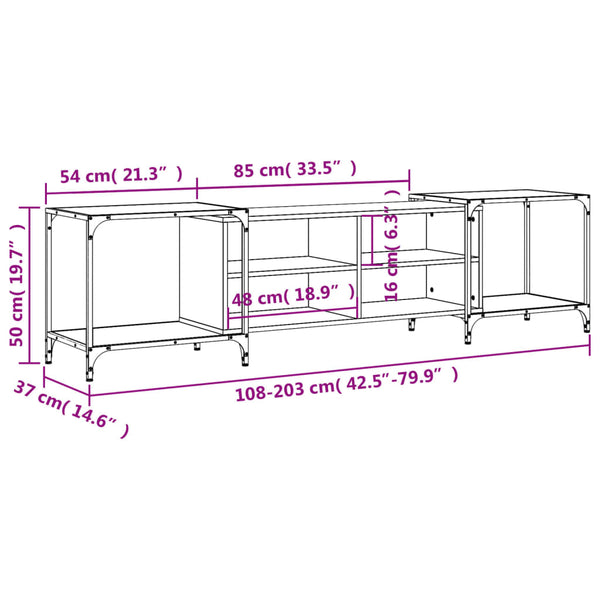 TV-Schrank Grau Sonoma 203 cm