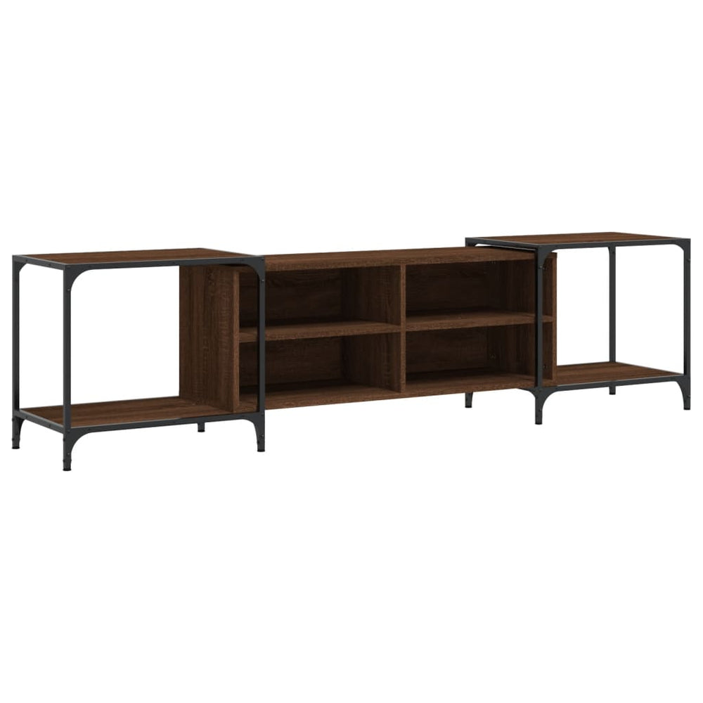 vidaXL Meuble TV marron aspect chêne 203x37x50 cm, bois d'ingénierie