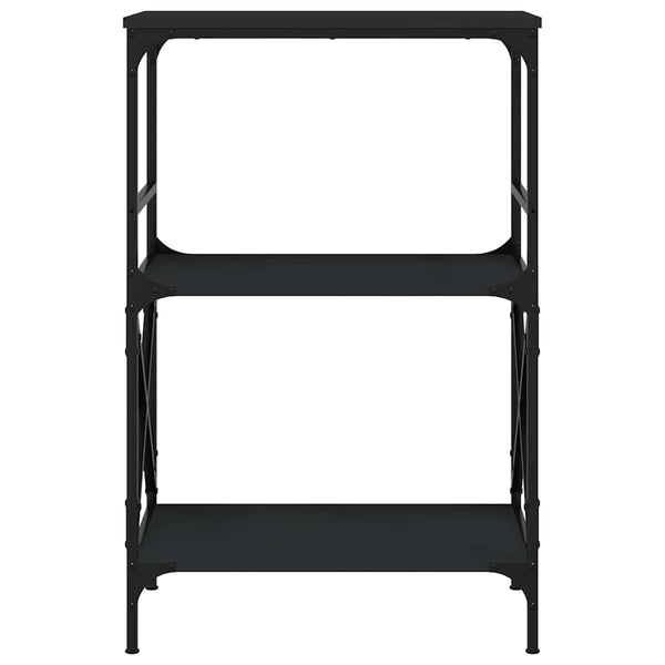 Schwarzes Bücherregal mit 3 Böden