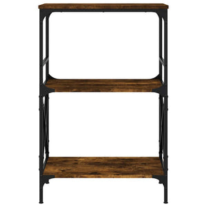 Bücherregal Räuchereiche, 3 Böden, 90,5 cm hoch