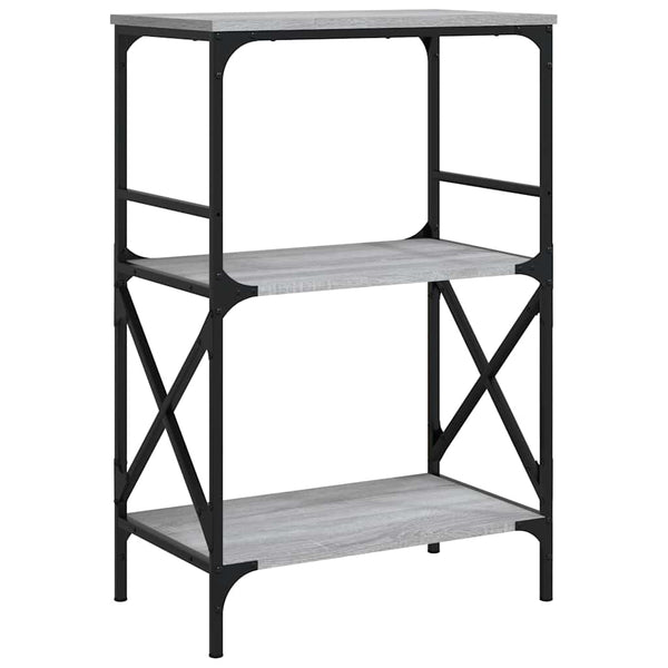 Bücherregal Grau Sonoma, 3 Böden
