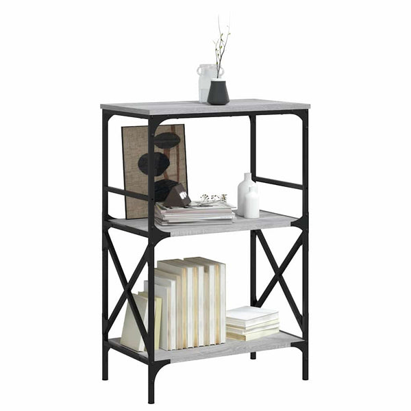 Bücherregal Grau Sonoma, 3 Böden