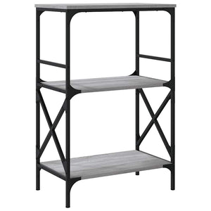 Bücherregal Grau Sonoma, 3 Böden