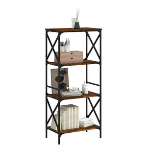 Bücherregal Räuchereiche, 4 Böden, 132cm hoch