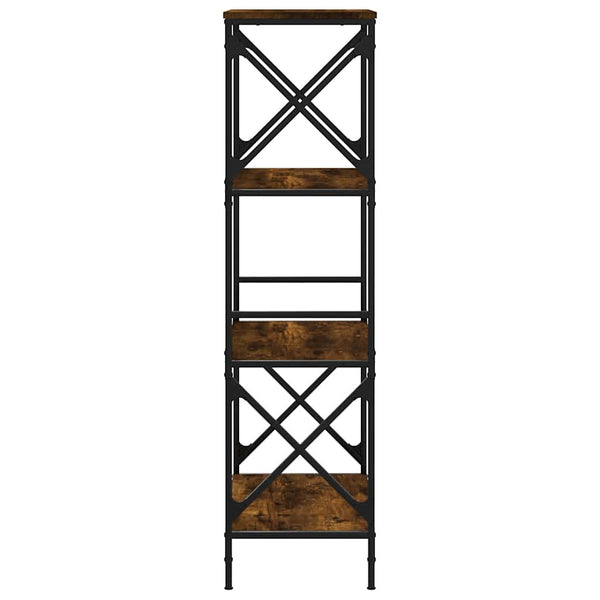 Bücherregal Räuchereiche, 4 Böden, 132cm hoch
