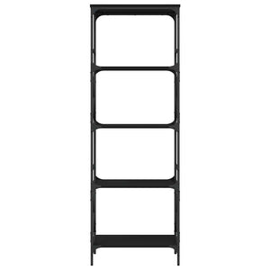 Schwarzes Bücherregal mit 5 Böden